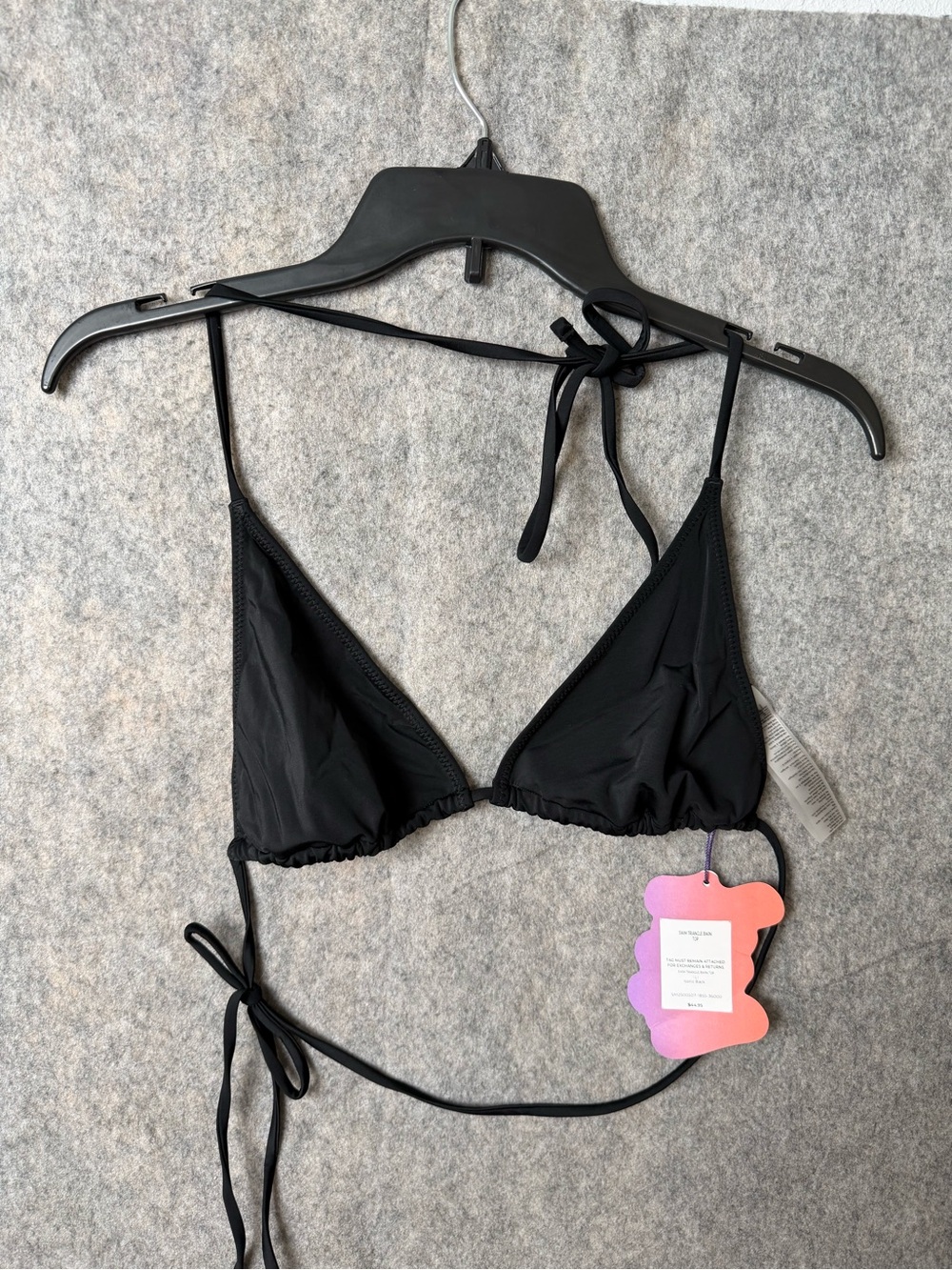 Yitty Woman’s Larger Iconic Black Triangle Bikini Top Nwt